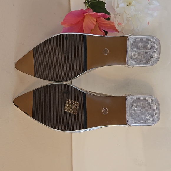 Sparkling Clear Vinyl Rhinestone Crystal embellished Flats 38 NWOT - Picture 9 of 12